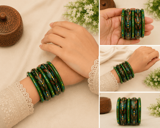 Green Lakh Bangle Chuda (Lahthi/Lac ki Churiya) CH004