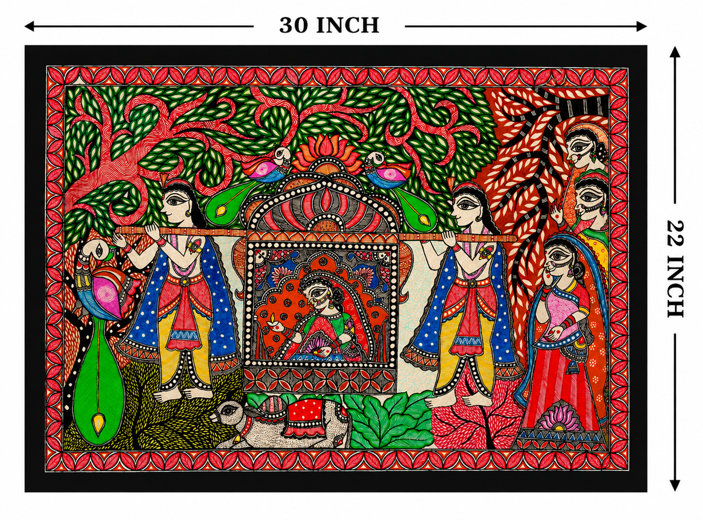 Handmade Madhubani Royal Palanquin (Doli) Painting | Traditional Mithila Folk Art | Wall Decor