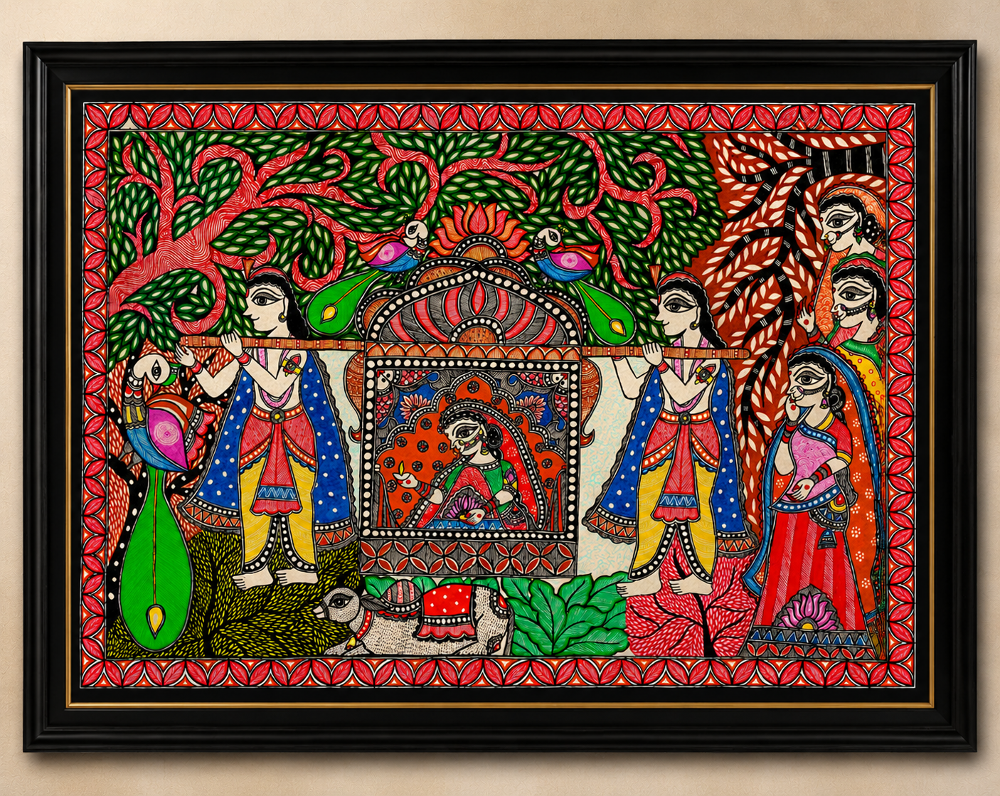 Handmade Madhubani Royal Palanquin (Doli) Painting | Traditional Mithila Folk Art | Wall Decor