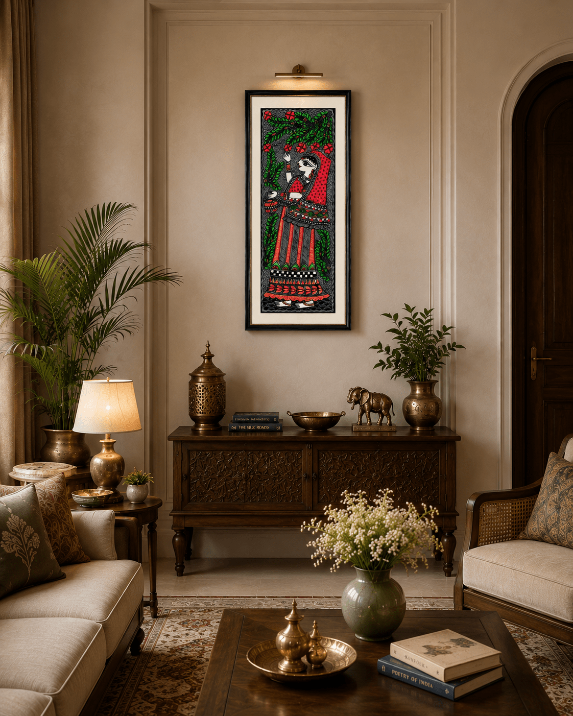 Authentic Godna Folk Art Depicting Rural Woman