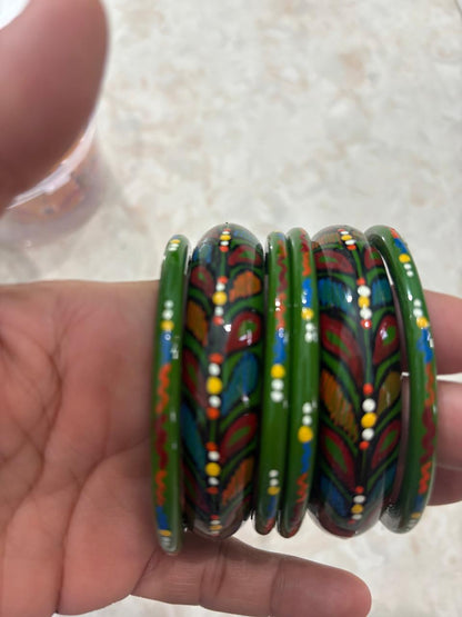 Green Lakh Bangle Chuda (Lahthi/Lac ki Churiya) CH004