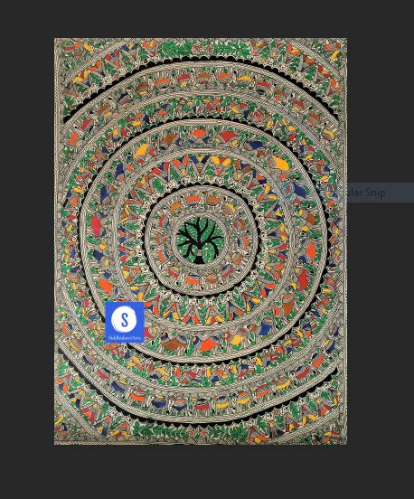 Authentic Handmade Madhubani Mandala Painting | Mithila Folk Art Wall Décor