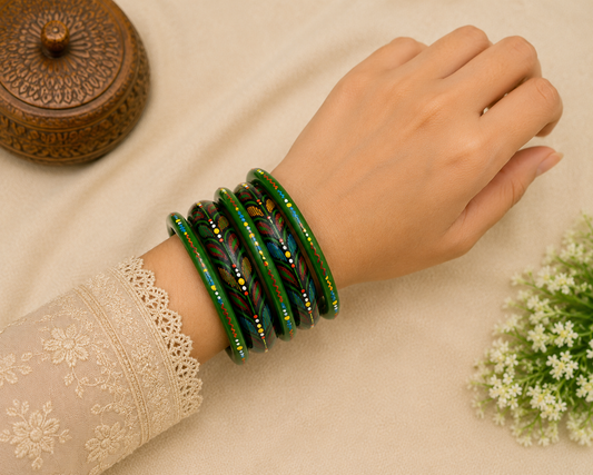 Green Lakh Bangle Chuda (Lahthi/Lac ki Churiya) CH004