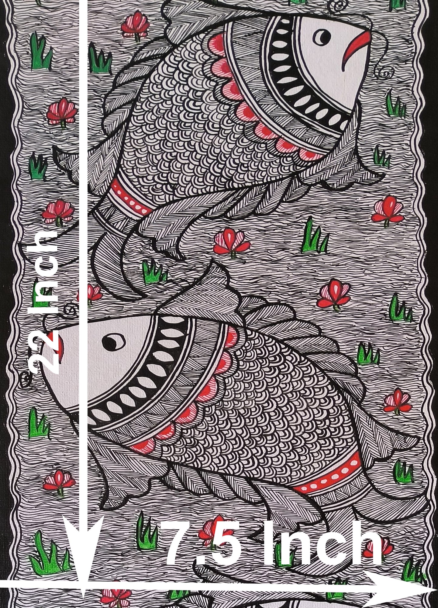 Authentic Handmade Madhubani Fish Painting | Traditional Mithila Folk Art Artwork