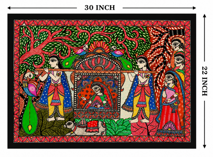 Handmade Madhubani Royal Palanquin (Doli) Painting | Traditional Mithila Folk Art | Wall Decor