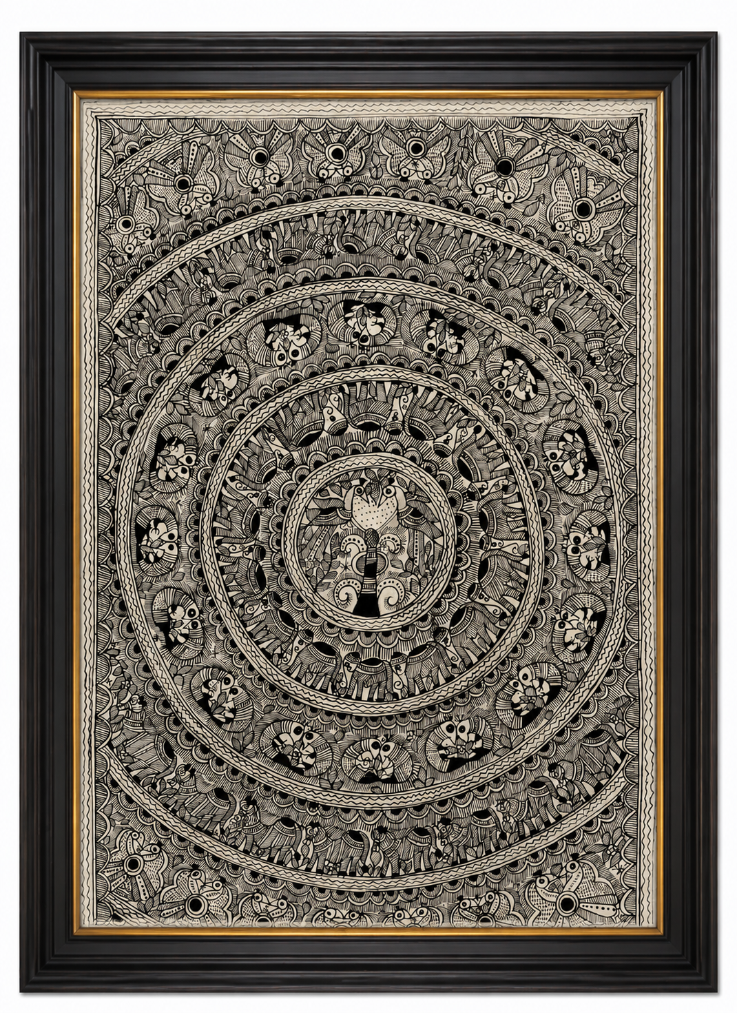 Authentic Handmade Godna Madhubani Painting | Traditional Mithila Folk Art | 22 × 15 Inch