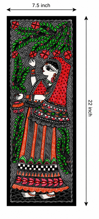 Authentic Godna Folk Art Depicting Rural Woman