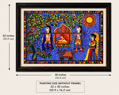 Handmade Madhubani Royal Doli Painting | Traditional Mithila Folk Art | Wall Decor