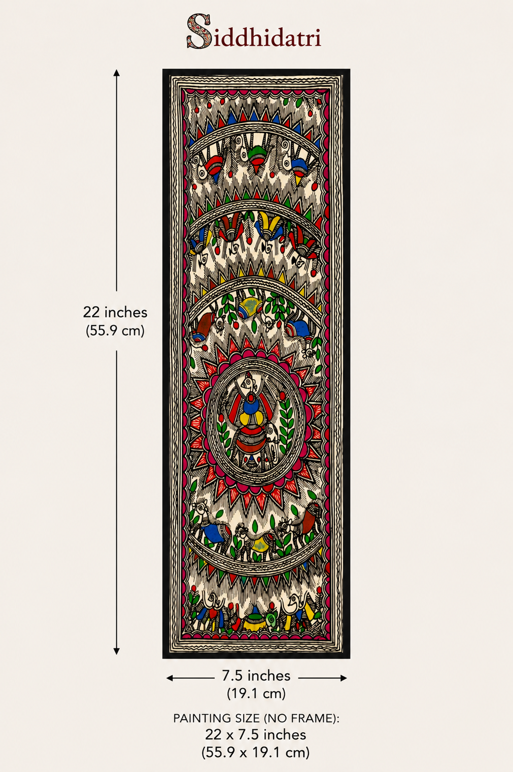Authentic Godna Style Madhubani Animal &amp; Bird Painting