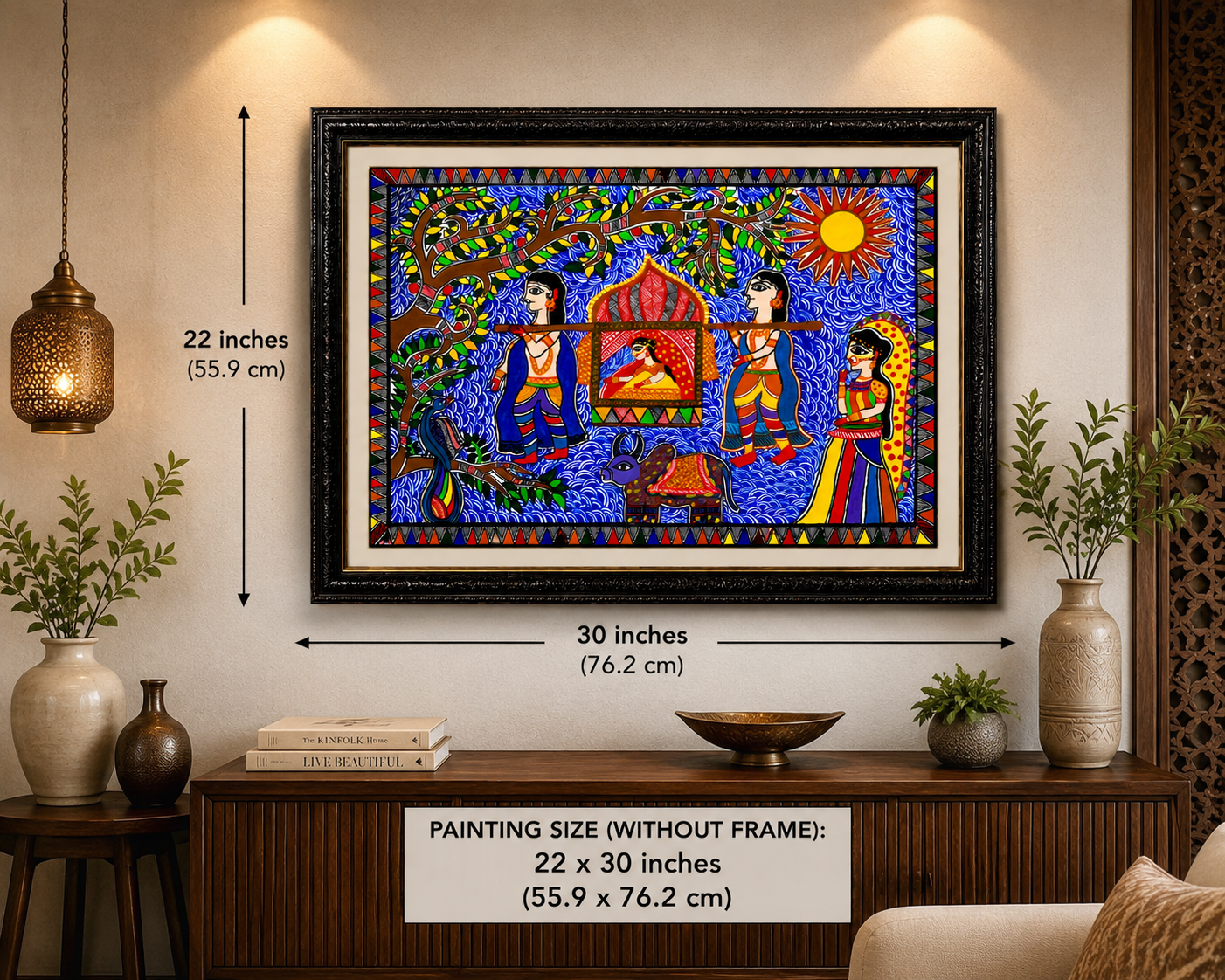 Handmade Madhubani Royal Doli Painting | Traditional Mithila Folk Art | Wall Decor