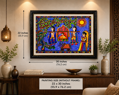 Handmade Madhubani Royal Doli Painting | Traditional Mithila Folk Art | Wall Decor