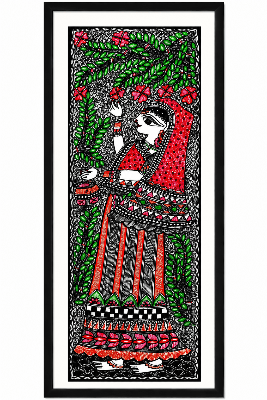 Authentic Godna Folk Art Depicting Rural Woman